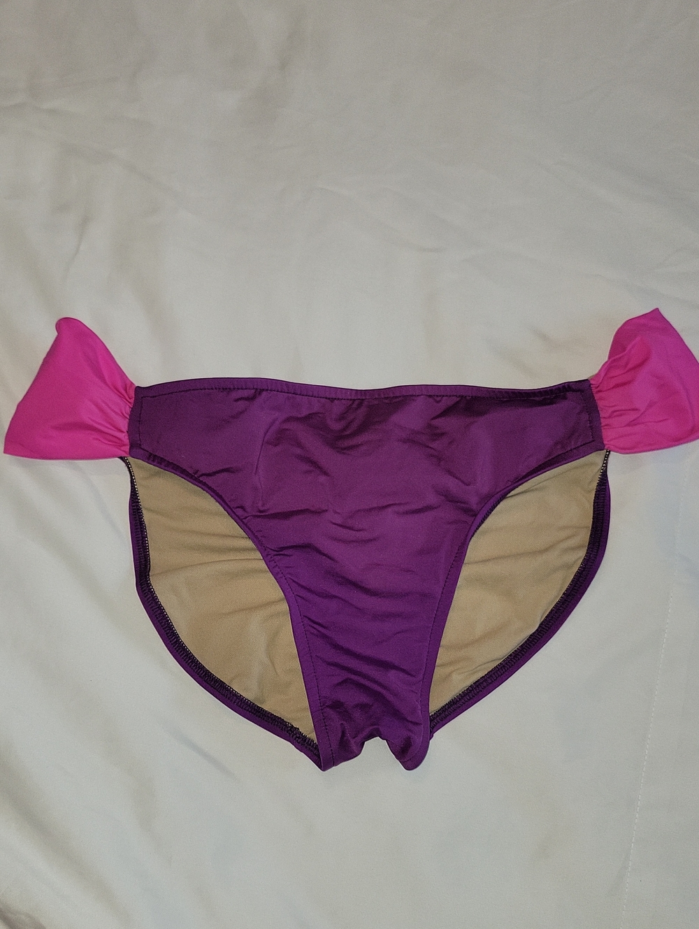 Women's Purple Bikini Bottoms with Pink Sides